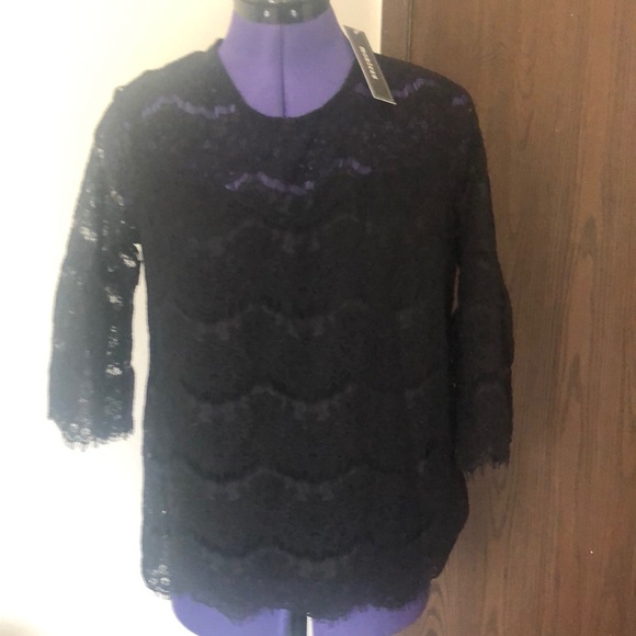 NWT lace black blouse - Picture 4 of 7